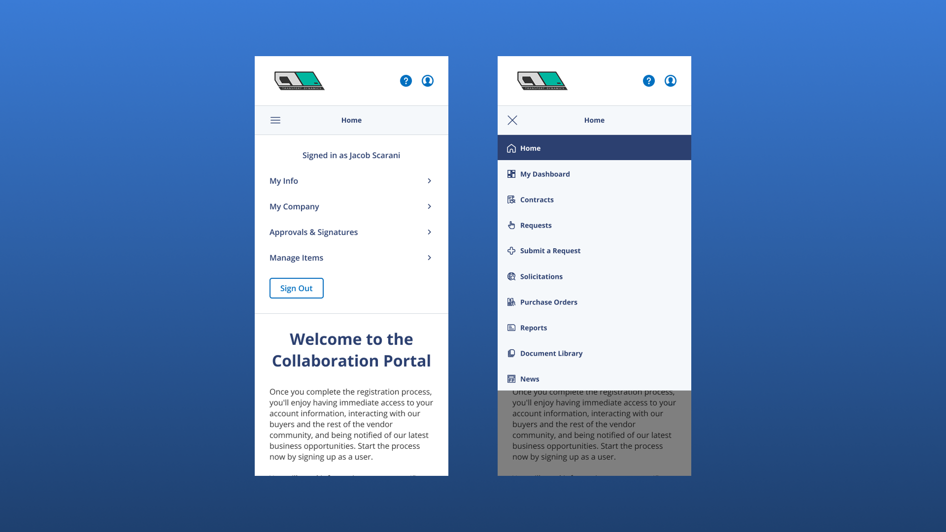 a screenshot of the the new mobile home page