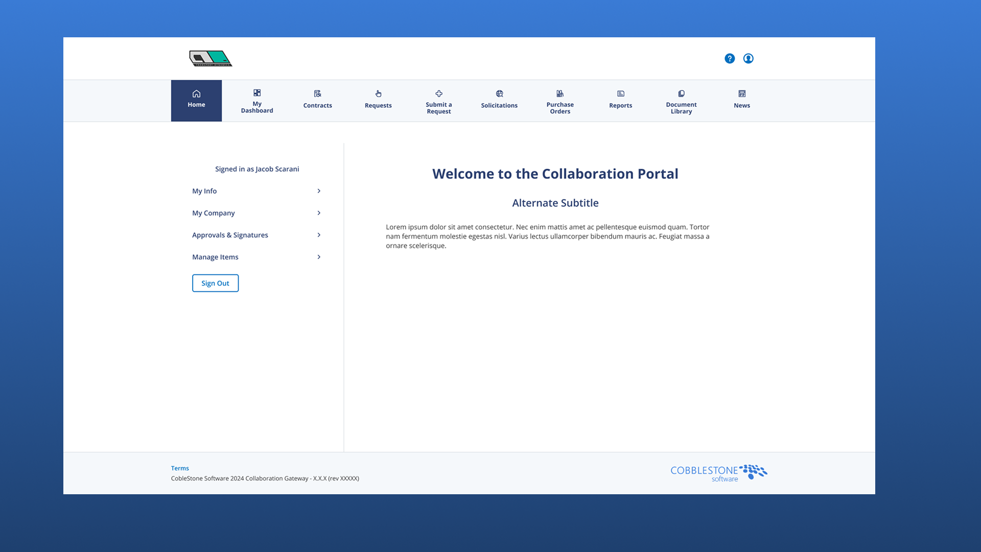 a screenshot of the redesigned home and navigation