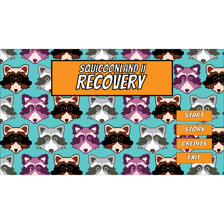 A screenshot of the start screen for Squicoon Land II: Recovery